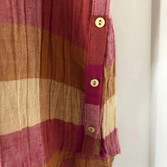 ANTHROPOLOGIE Posy Plaid Top Swing Pink Cream XS - Picture 8 of 10